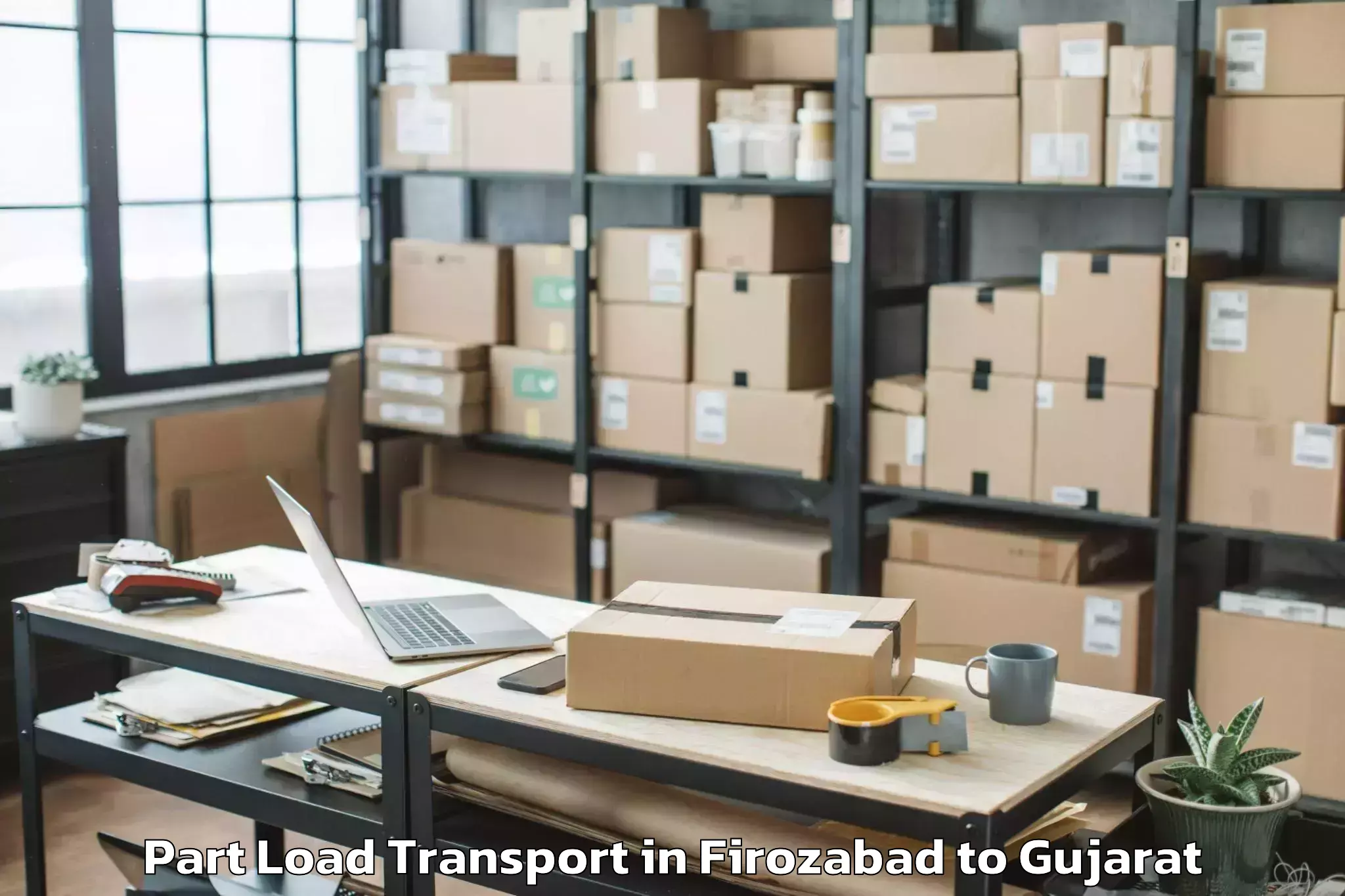 Leading Firozabad to Sutrapada Part Load Transport Provider